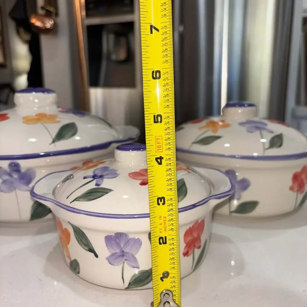 Flower Garden By Housewares Intl Inc Covered Casserole Dish Set of 3